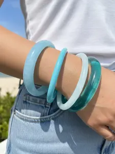 Women's Resin Bracelets Set, Bracelet Stack, Casual Style Daily Wear Jewelry Gift, Perfect Summer Fashion Accessory for Travel & Dating, Elegant Jewelry Bracelet