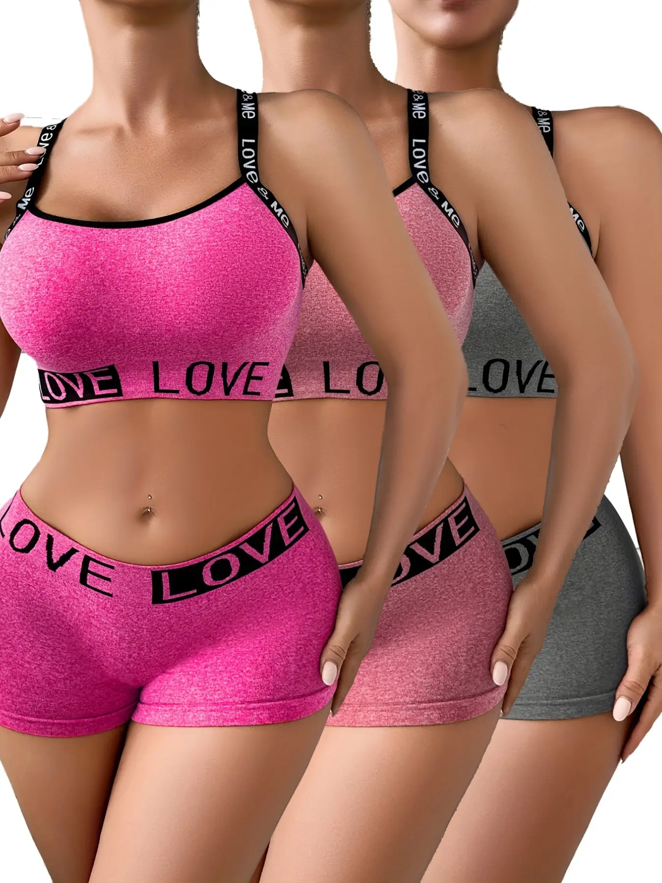 Women's 3/4/5 Piece Lingerie Set, Top and Bottoms, Seamless Comfort, Daily Wear, Casual Style, Fitted, Medium Support, All Seasons Women's 3/4/5 Piece Lingerie Set, Top and Bottoms, Seamless Comfort, Daily Wear, Casual Style, Fitted, Medium Support, All Seasons