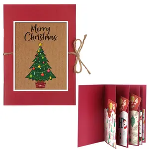 Christmas Gift Card Book Money Holders Envelope Cash Gift with 5 Slots Christmas Tree Reindeer Santa Snowman Pattern,DIY Christmas Gift Ideas Xmas Gift for Family Friend,Valentine's Day Thanksgiving Day Anniversary Surprise Gift