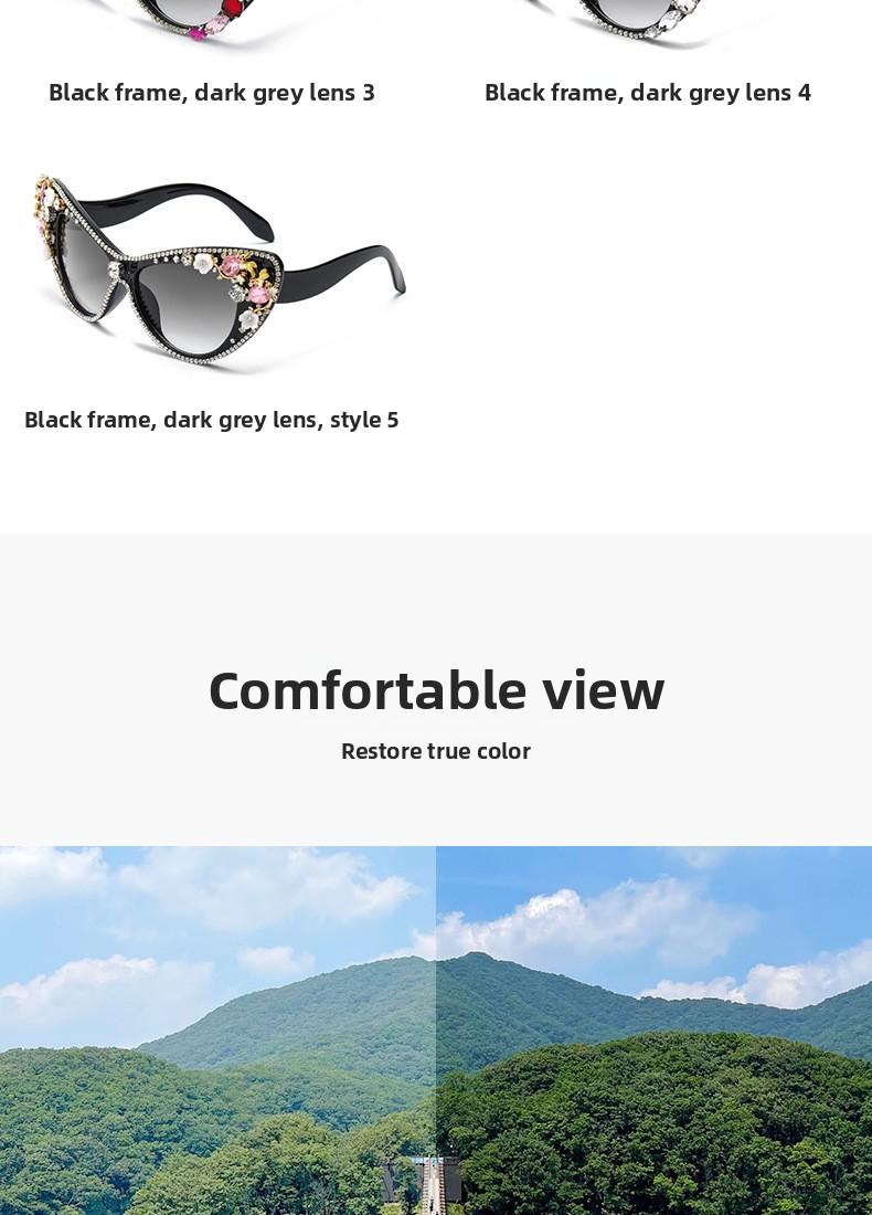 Fashion Cat Eye Rhinestone Sunglasses