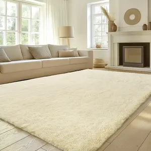 FAMVAL Large Size Plush Rugs Big Fluffy Area Rug Non-slip Soft Shaggy Carpet Mats for Livingroom Bedroom Nursery Home Decor Light Champagne Christmas gifts