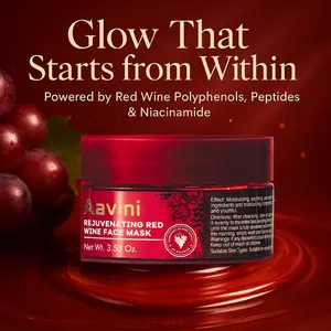 Aavini Rejuvenating Red Wine Face Mask 100g – Hydrating, Brightening & Anti-Aging Mask with Polyphenols & Peptides