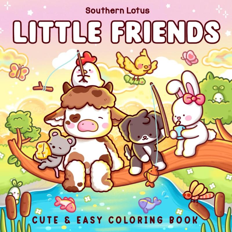 Little Friends: Coloring Book for Adults and Teens Featuring Fuzzy Animal Characters and Cute Besties in Cozy Moments and Daily Adventures for Relaxation (Cute & Easy Coloring