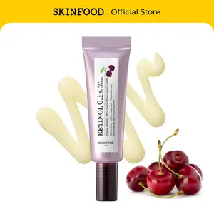[SKINFOOD] Black Cherry Retinol 0.1 Eye Cream | Korean Skincare Eye Treatment for Anti-Aging, Wrinkles & Fine Lines, Firming Skin, Pore Care, Niacinamide, 1.01 fl. oz.(30ml)