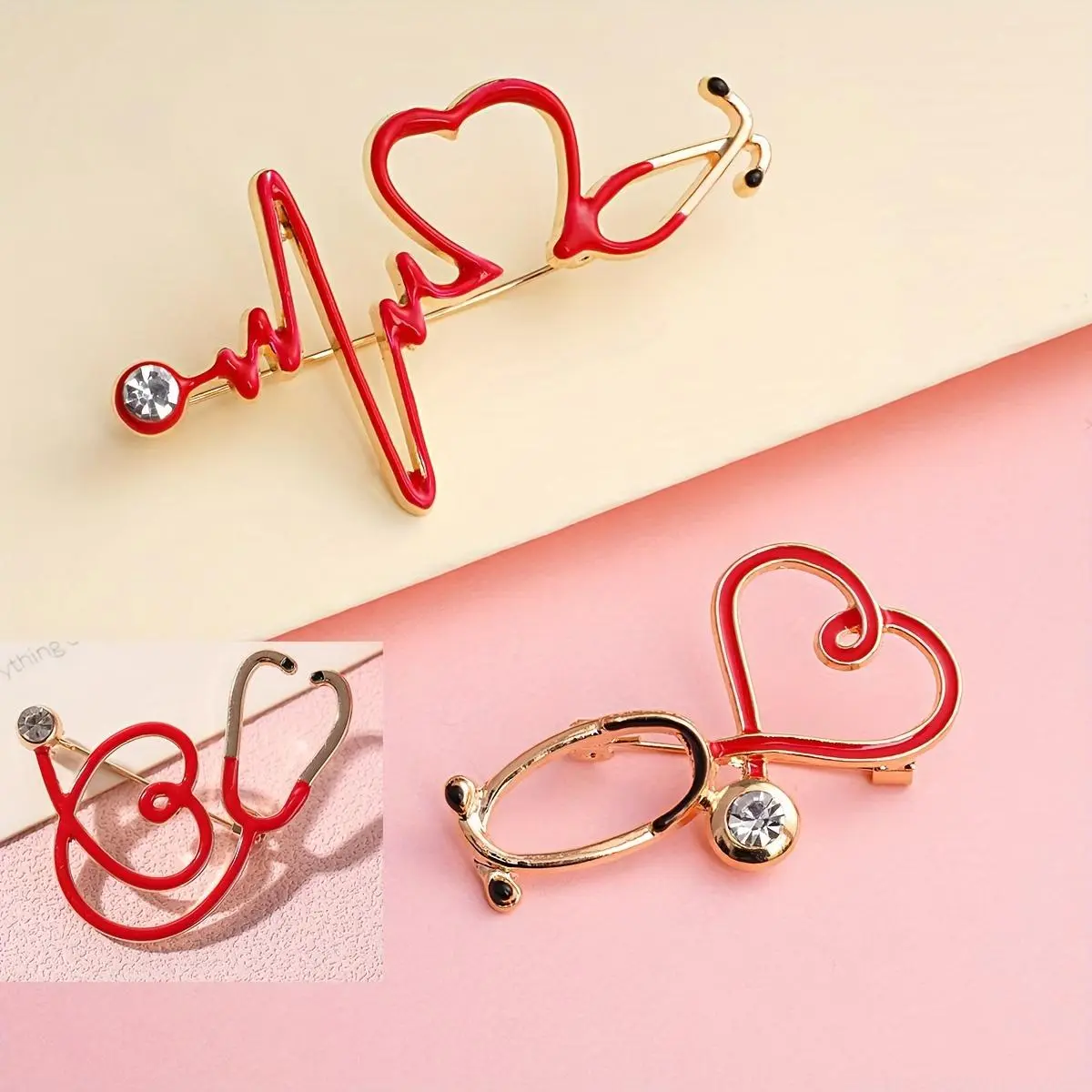 1 piece stethoscope brooch, alloy material, personalized design, fashionable and simple style, suitable for daily wear or holiday gifts