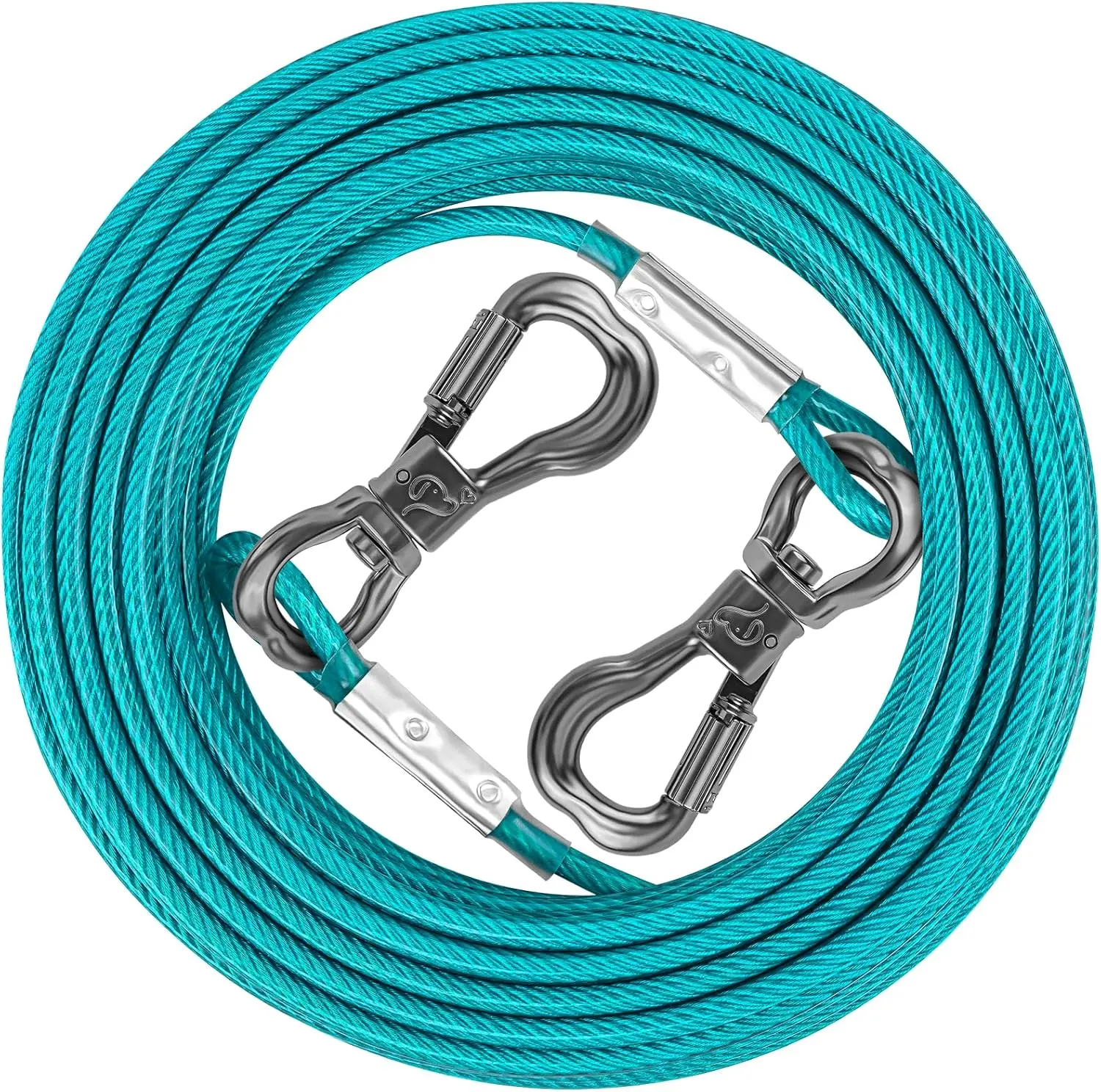 Heavy-Duty Dog Tie-Out Cable, 8ft Yard Pet Runner Tether for Small, Medium, Large Dogs Up to [Specify] LBS (Teal)