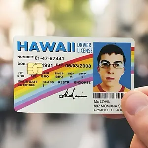 (2 Pack) McLovin ID Debit Card Skin Durable Flexible Vinyl Scratch Resistant Water Resistant Card Cover for Everyday Use