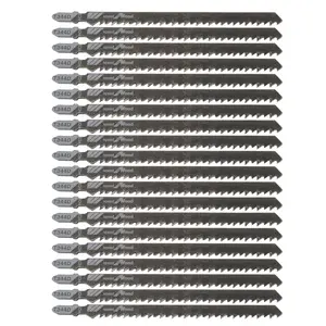 20Pack T344D Long Jigsaw  Set, HCS 6-Inch 6TPI T-Shank Contractor Straight-Cut Jig   Designed for Quick  Thick Construction Timber, Softwood, Chipboards,  Core Plywood