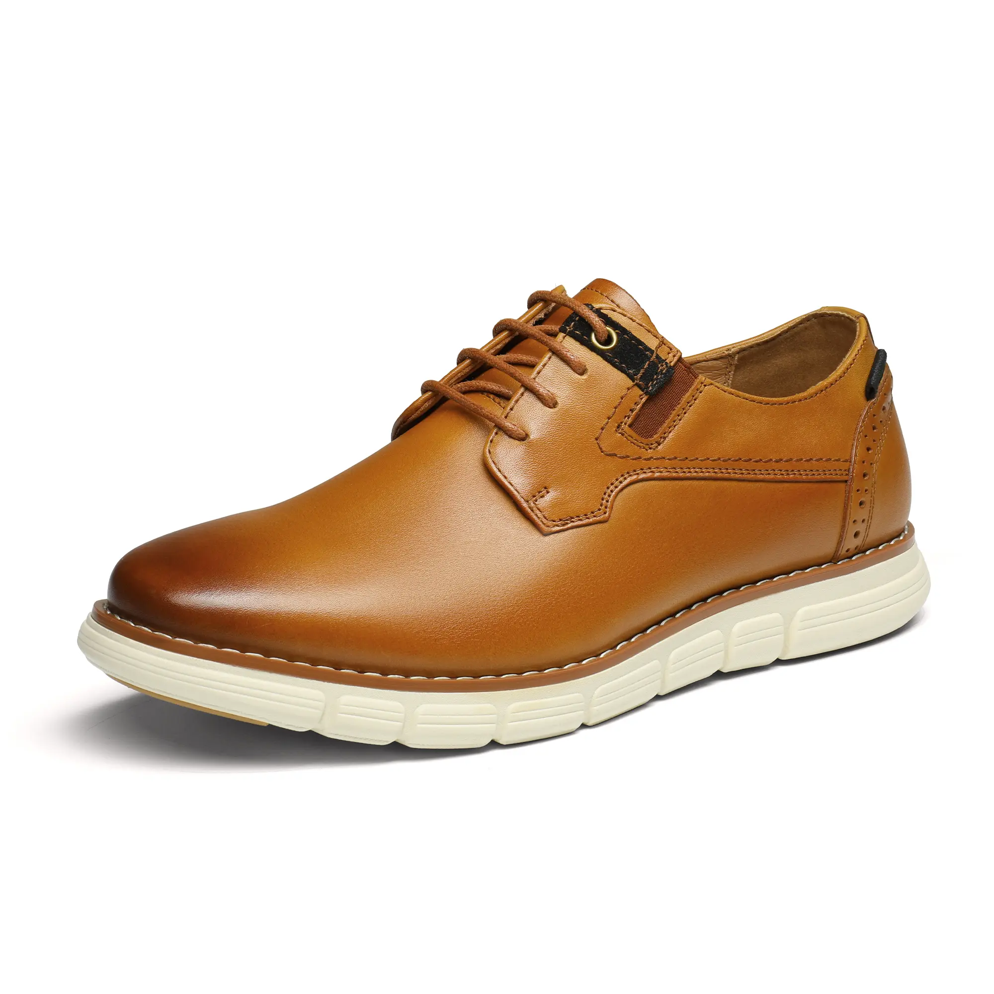 BRUNO MARC CrossFlex Men's Real Leather Closed Plain Oxford Dress Sneakers, Business Casual Lace-Up Footwear BRUNO MARC CrossFlex Men's Real Leather Closed Plain Oxford Dress Sneakers, Business Casual Lace-Up Footwear