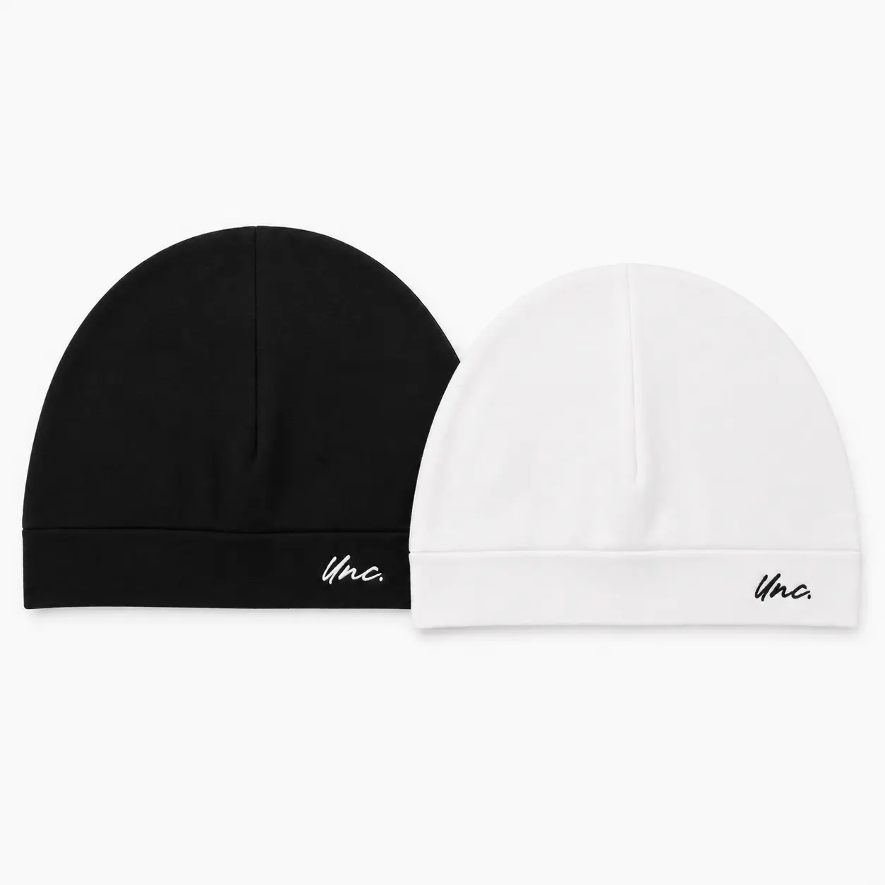 Unc Era Embroidered Skull Cap Beanie, Lightweight Fitted Streetwear Hat for Men and Women, Black or White