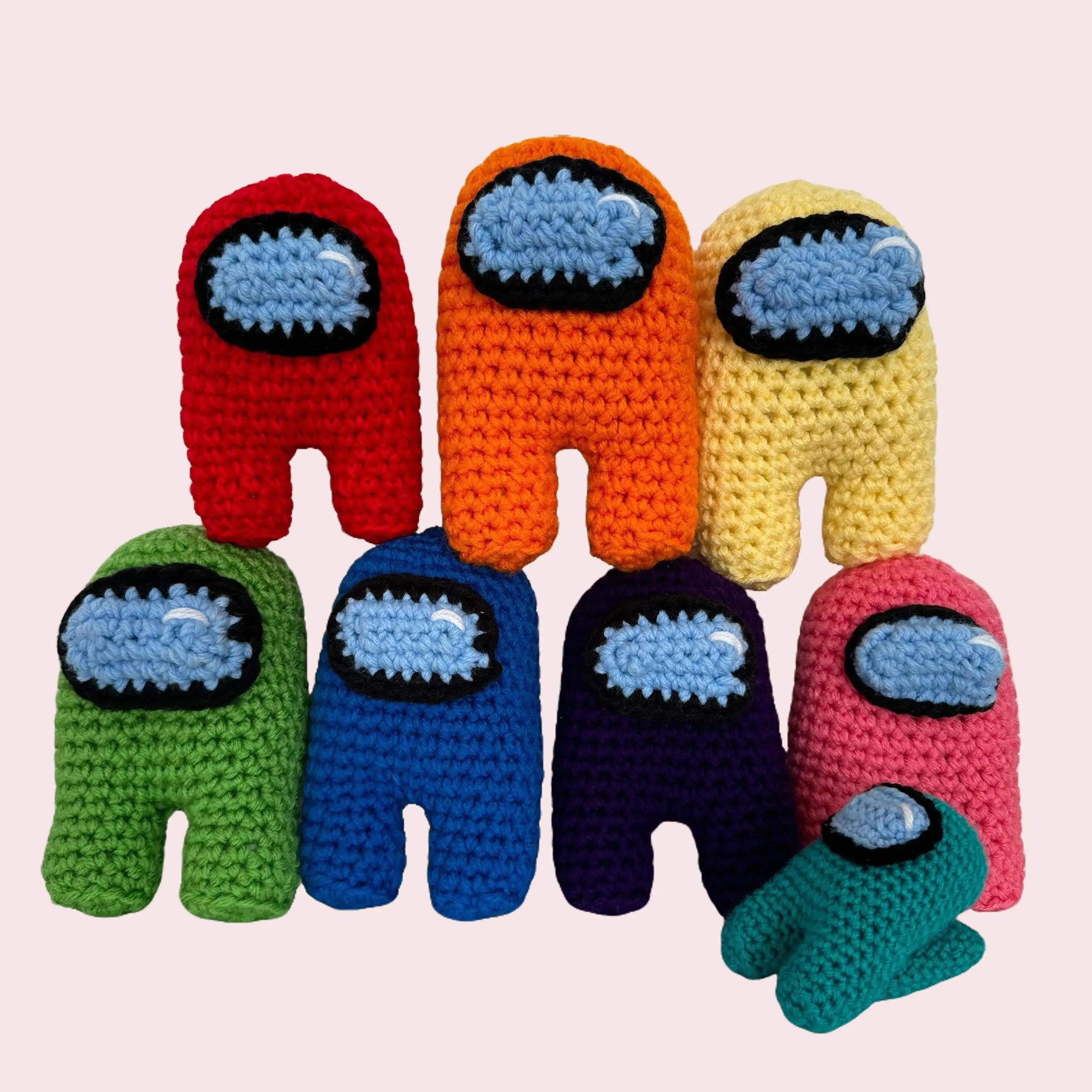 Handmade Crochet Among Us Plushies Suspicious Sus Crewmates Stuffed Animal Cute Soft Funny Toy Gift Ideas