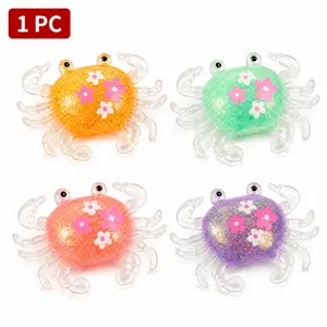 1Pc Squishy Crab-shaped Stress Ball for Adults and Teens Crab-shaped Stress Toys Sugar Ball Sensory Fidget Toy Sea Animal Squeeze Squishy Toy Anxiety Relief Party Favors