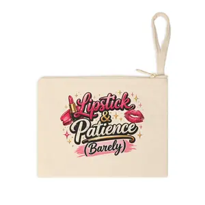 Lipstick & Patience Barely Accessory Pouch | Cosmetic Zipper Bag
