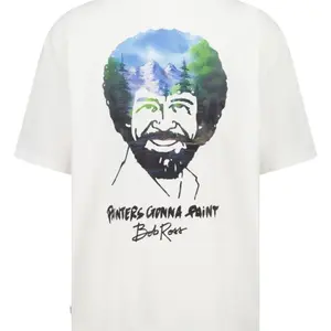T-shirt Eugene Regular fit T-shirt with Bob Ross-inspired print Casual Crewneck