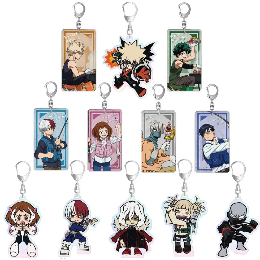 Hot Anime My Hero Keychain Action Figure Pendant Acrylic Cartoon Characters Keyrings Fans Collection Gift 2025