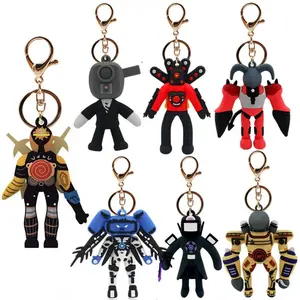 Cartoon Animation Keychain Speakerman Cameraman Tv Man Drillman Pendant Key Ring Backpack Doll Hanging Accessories Fans Gifts