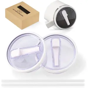 40 OZ Tumbler Lid Replacement, 40 OZ Tumbler Flip Straw Lid Fit for  Adventure Quencher Travel Tumbler 40 OZ, Spill Proof Splash Resistant Tumbler Covers for  Replacement Lid (2 Pack)