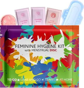 Menstrual Disc Kit with Pad – Paint Splash Plastic Lightweight Pack Teens Comfort