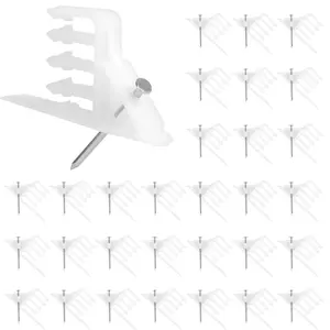 FINEFIX ½" White Plastic Cable Staples Secure 14/2, 12/2, 10/2 Romex, UF, NM Electrical Wires – Durable Insulated Design, 50 Pcs per Bottle Secure & Durable Electrical Wire Fastening Solution