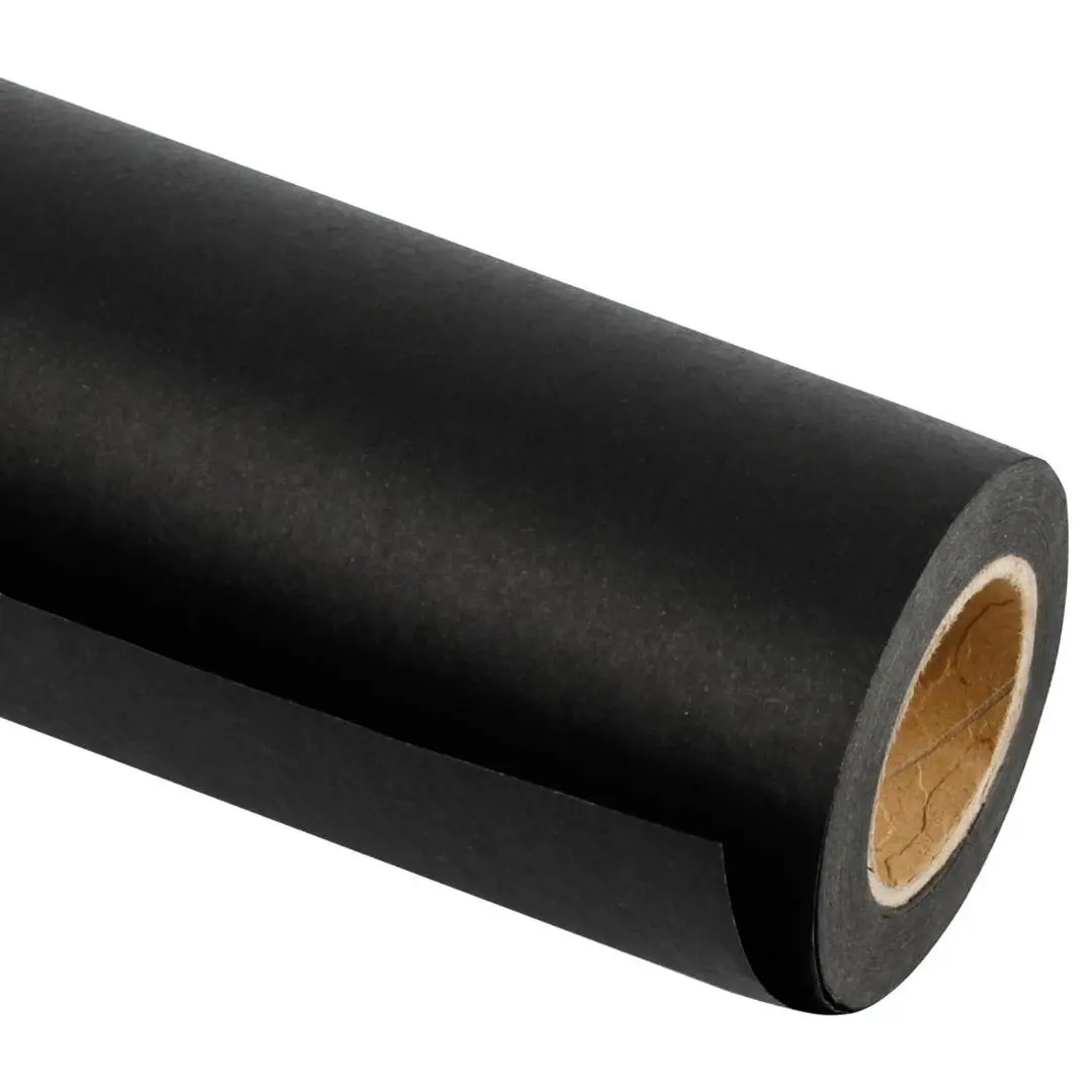 Black Kraft Paper Roll - 18 inches x 100 feet - Recyclable Paper Perfect for for Crafts, Art, Wrapping, Packing, Postal, Shipping, Dunnage & Parcel