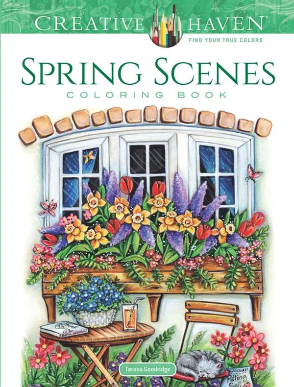 Creative Haven Spring Scenes Coloring Book -- Teresa Goodridge - Paperback