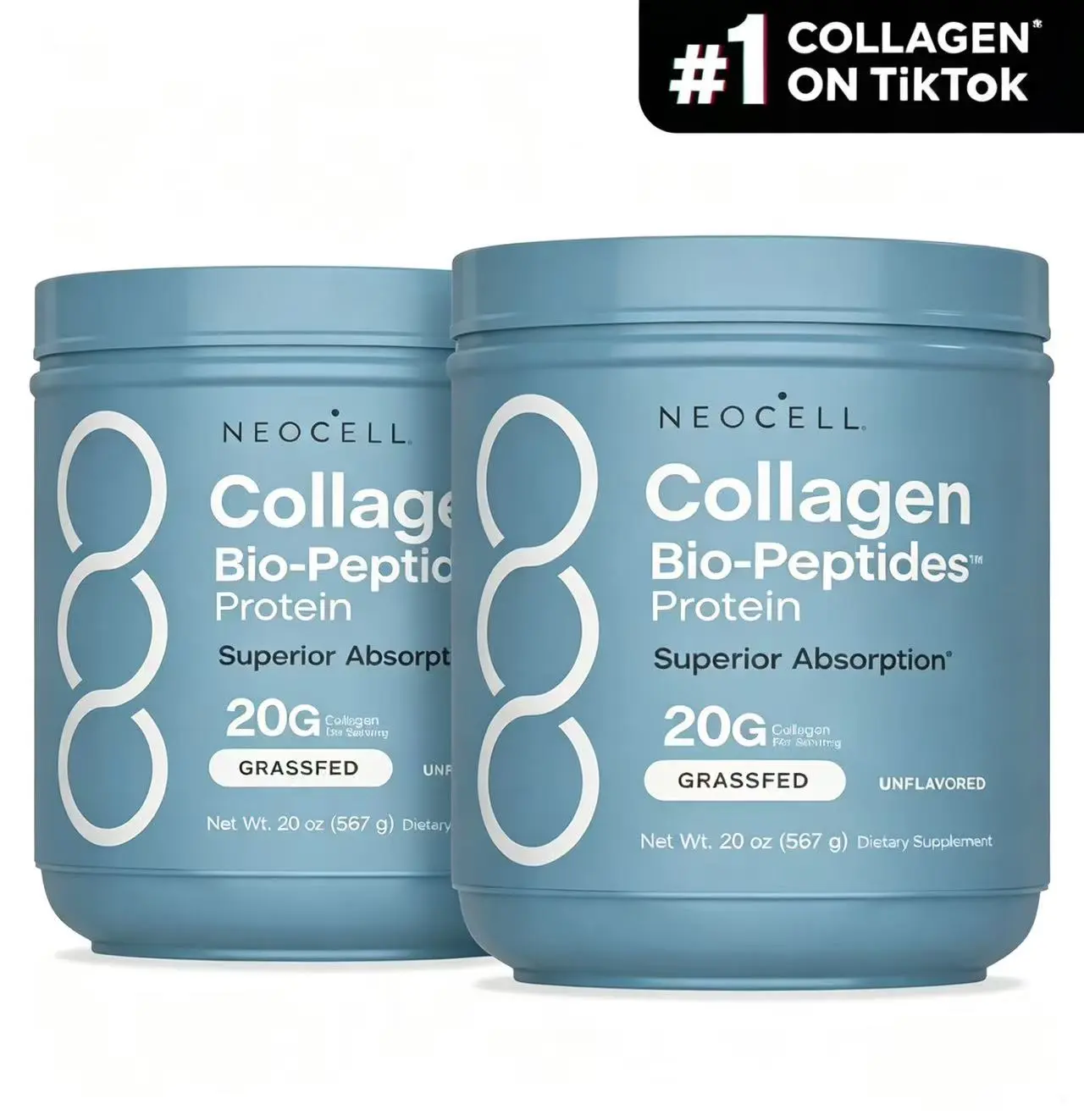 NeoCell Collagen Peptides Powder 20oz - Grassfed Protein Supplement - Advanced with 18 Essential Amino Acids