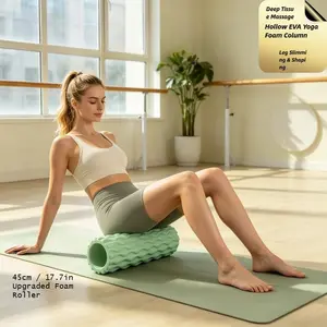45cm Upgraded Water Drop Foam Roller, Hollow EVA Spiked Massage Roller for Muscle Relaxation Yoga