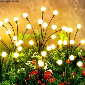 Solar Firefly Lights Outdoor Waterproof Garden Stake Light 4/8 Pack Swaying Firefly Pathway Landscape Decor Auto Dusk to Dawn Glow for Patio Walkway