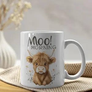 Adorable Highland Cow Mug Moo Morning 11Oz Coffee Cup