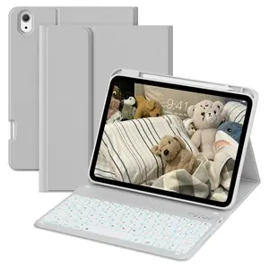 Kenke Backlit Magnetic Bluetooth Keyboard Case Foldable Multi-Angle Cover with Pencil Holder Color Options For iPad (A16)11th/10th Gen11/10.9''2025/2022,iPad Air11''M3/M2 2025/2024,Air5th/4th Gen10.9''2022/2020