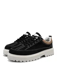 Men's Casual Shoes Sneaker Spring & Fall New PU Thick Sole Height Increasing Non-Slip Comfort Fashion Versatile Workwear Shoes