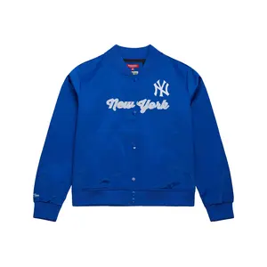 New York Yankees Women's Vintage Satin Full-Snap Jacket - Mitchell & Ness MLB Throwback, Retro Satin Jacket