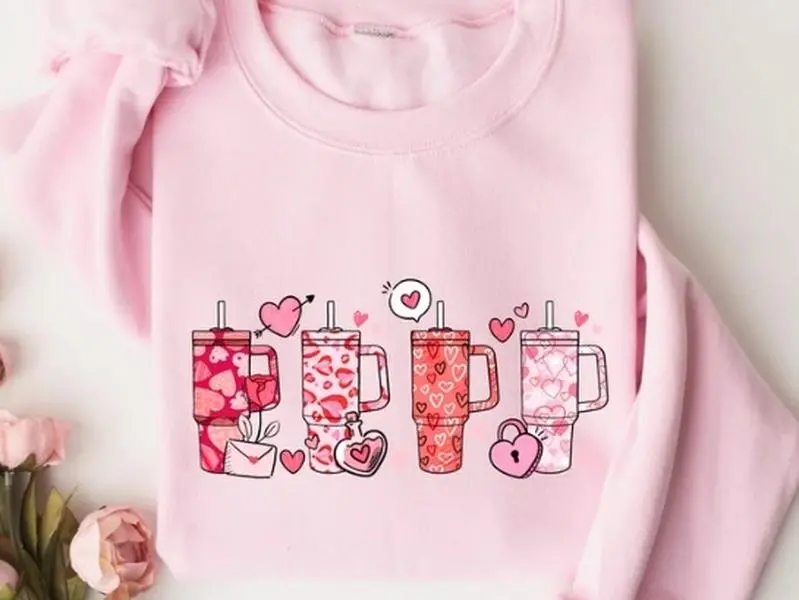 Funny Love Cup, Obsessive Cup Disorder Valentines Day Sweatshirt, Valentine Sweatshirt, Cups Sweatshirt, Heart Pink Cup Shirt, Valentine Gift