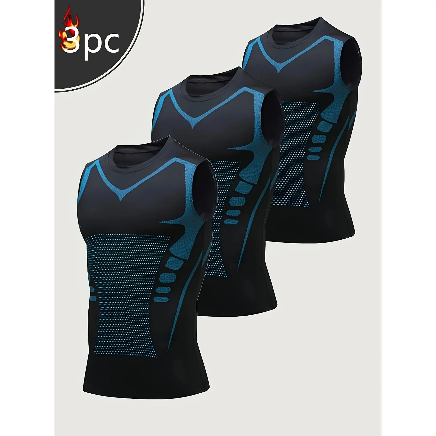 Three Men'S for sports Compression Vests, Sleeveless Basketball Shirts, American-Style Training Tops, Moisture-Wicking And Breathable Base Layers, Suitable for Sports And Outdoor Activities