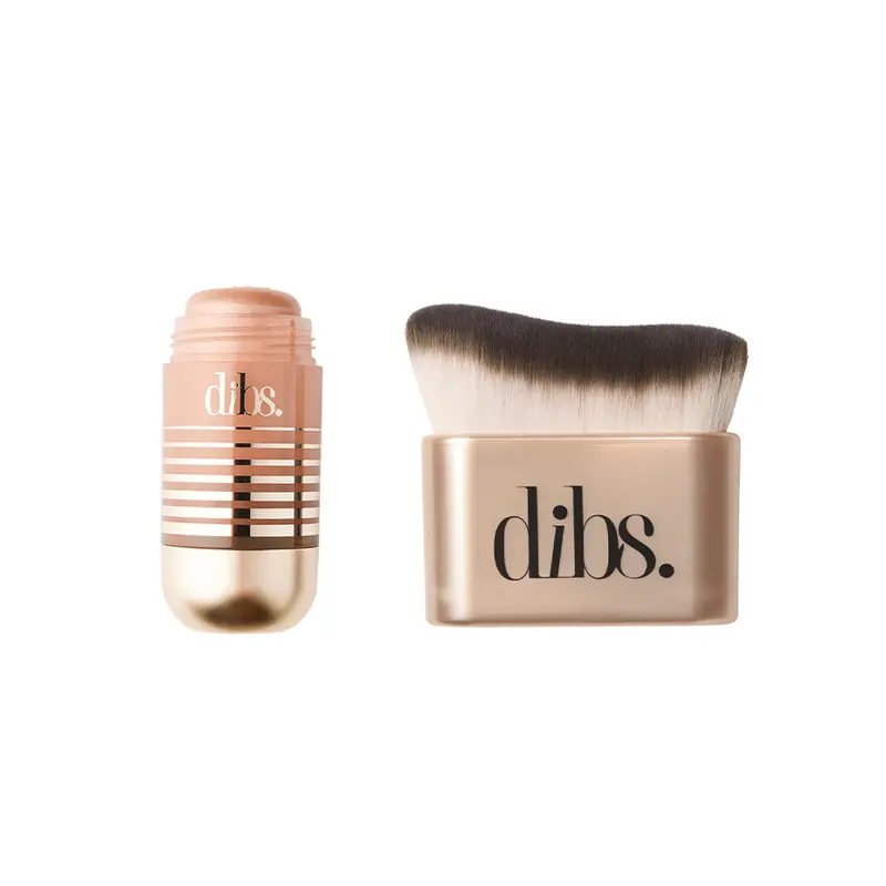 DIBS Beauty Getaway Glow Set – Status Stick Cream Highlighter & (Every)Body Brush Duo | Face & Body Shimmer, Bronzing & Illuminating Makeup Glow Kit