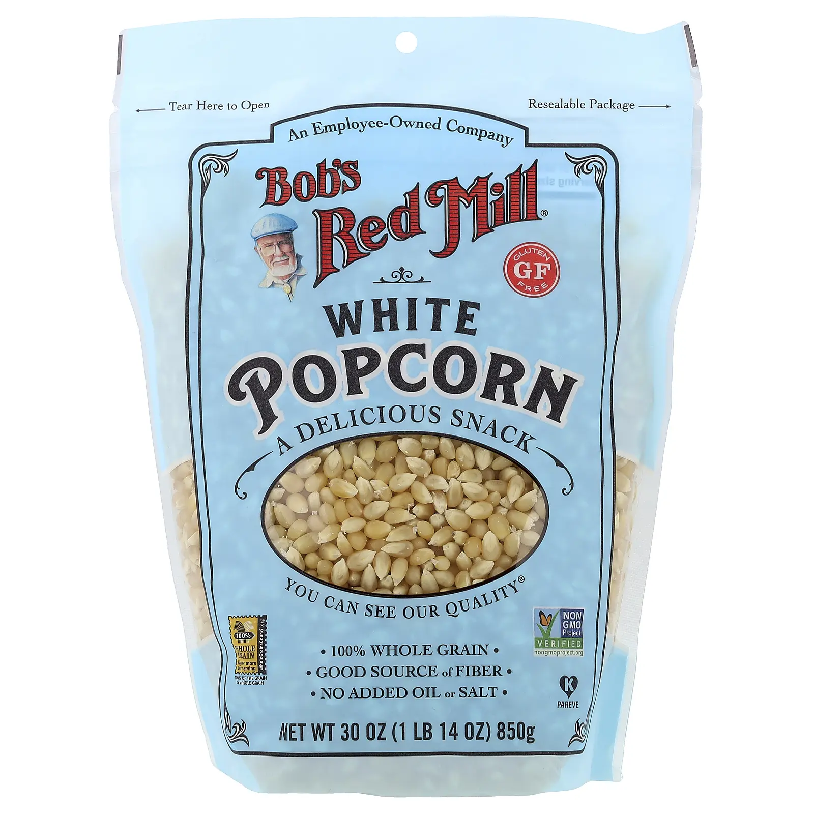 Bob's Red Mill White Popcorn, Gluten Free, 1 lb 14 oz (850 g)
