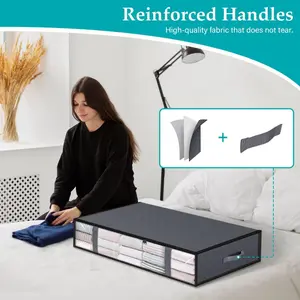 Under Bed Storage Foldable Bedding Storage Box with Zipper & Handle, Clothes Storage Box for Bedroom Dormitory Hotel Salon Closet, Bedroom Organizer, Fabric Storage Organizers, Zipper Storage Bag, Collapsible Storage Organizer