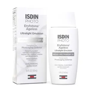 ISDIN Eryfotona Ageless Ultralight Tinted Mineral SPF 50 Sunscreen Daily Radiant Facial Skin Repair Hydrating Gentle Nourishing Radiance Moisture Skincare