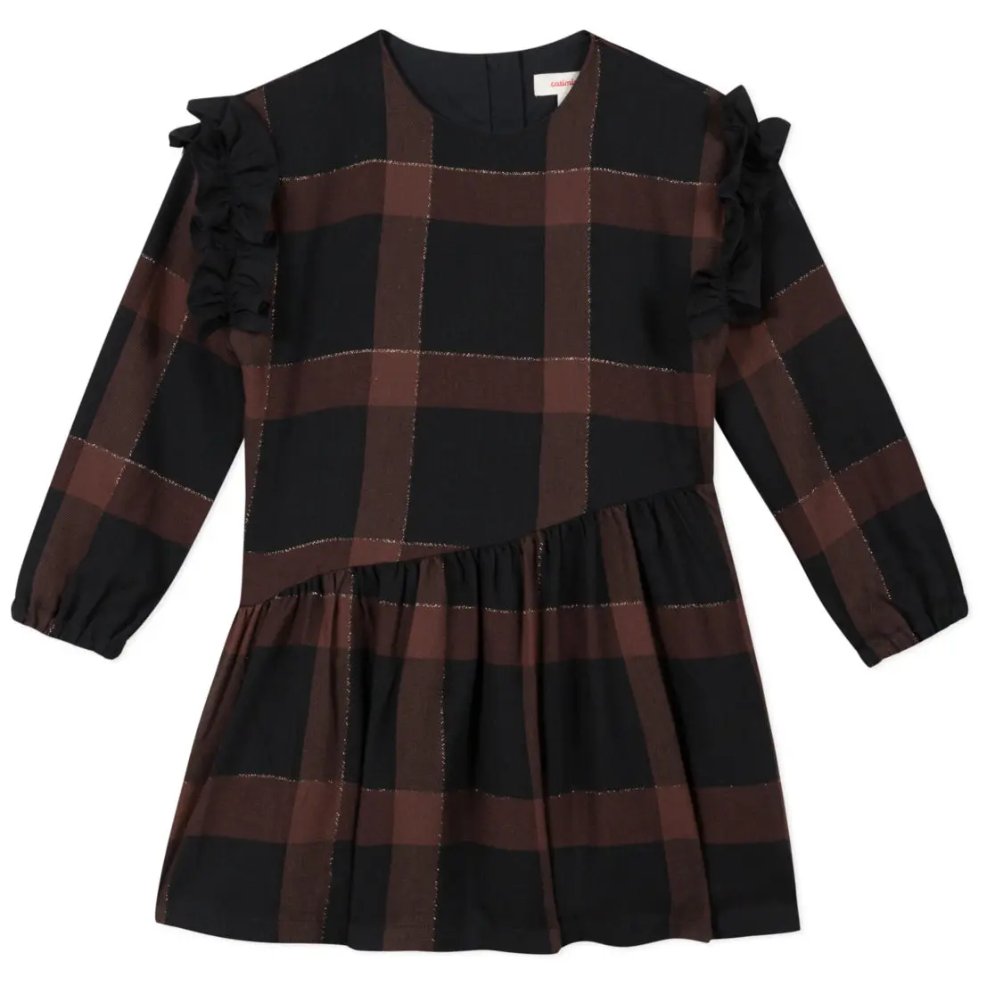 CATIMINI Gold Thread Check Twill Dress  - FINAL SALE
