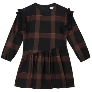 CATIMINI Gold Thread Check Twill Dress  - FINAL SALE