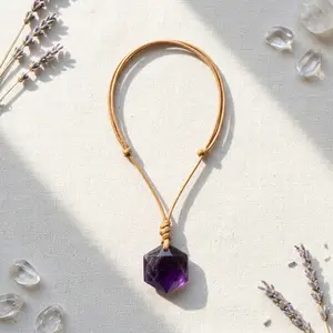 Amethyst Crystal Necklace for Spiritual Growth & Purification - High-Frequency Energy for Mental Clarity & Emotional Balance