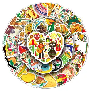Mexico Travel Stickers Pack – 50PCS Waterproof Graffiti Decals for Luggage, Laptop & Scrapbook | Vibrant Mexican Landmarks & Culture