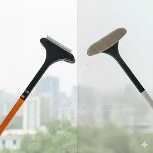 Ultra Long Handle Cleaning Brush for Windows Screens Bathroom Kitchen Carpet Curtains Deep Clean Washable Telescoping Scrubber with Non-Slip Grip
