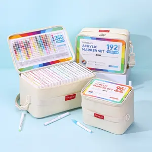 Lang Guo Acrylic Marker Pen Set, Christmas Gift, Soft Brush Tip, Quick Dry Non-Bleeding Ink, Art Supplies & DIY Crafts