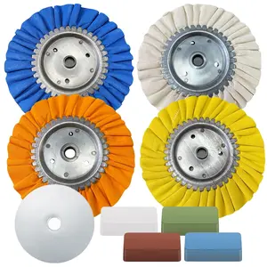 8 Pack Polishing Kit 8 Inch Buffing Wheel Rake for Angle Polishing Wheel Mirror Finish Buffing Wheel Kit Car Shine Enhancer Polisher Tool Car Wash Set