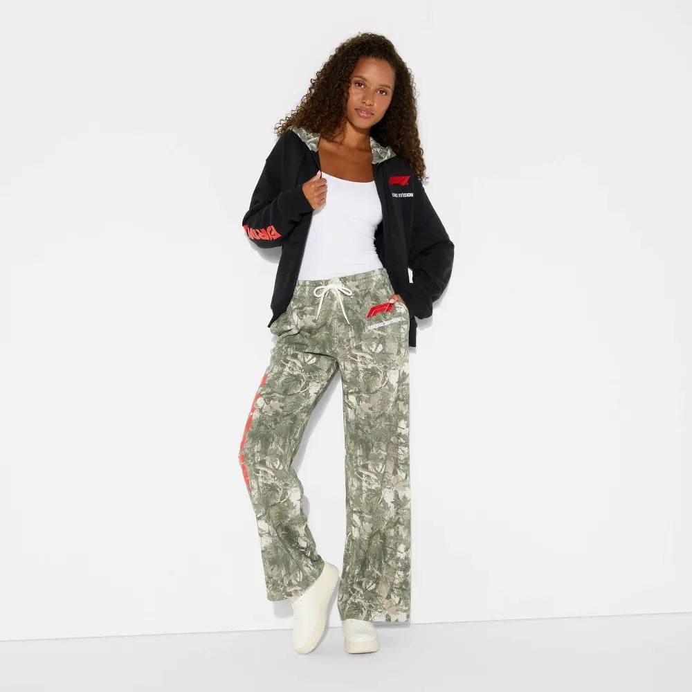 Women's F1 Camo Zip-Up Hoodie Graphic Sweatshirt