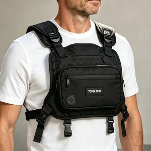Workwear Vest Crossbody Bag, Casual Lightweight Men'S Chest Bag, Functional Vest Bag, Multifunctional Wearable Chest Bag