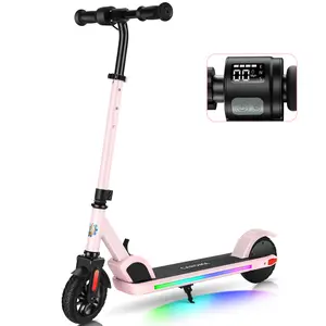 [Livestream Deal] CAROMA Electric Scooter for Kids Ages 6-14, 150W Motor, 10 mph, 80 mins Ride Time, Adjustable Speed & Height, Colorful Lights, LED Display, Foldable Kids Electric Scooter, Ideal Gifts for Kids