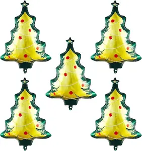 5Pcs Golden Christmas Tree Balloons Christmas Balloons for Christmas Party Supplies Birthday Party Decoration