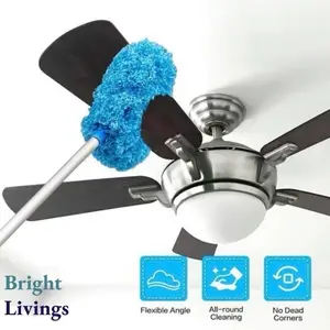 Ceiling Fan Cleaner Duster with Retractable Extension Pole – Washable Microfiber Cleaning Brush for Home & Kitchen Extendable Bright Livings
